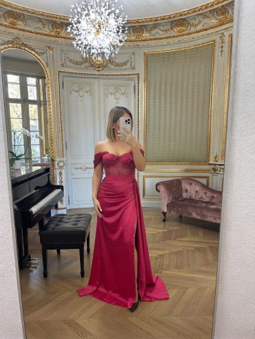 Perlen Kleid in hell Pink