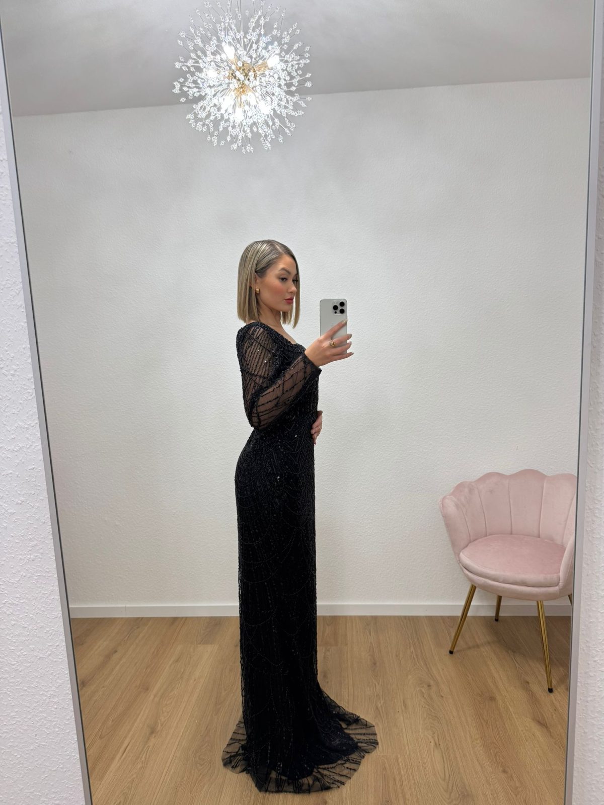 Satin Kleid in schwarz – Bild 6