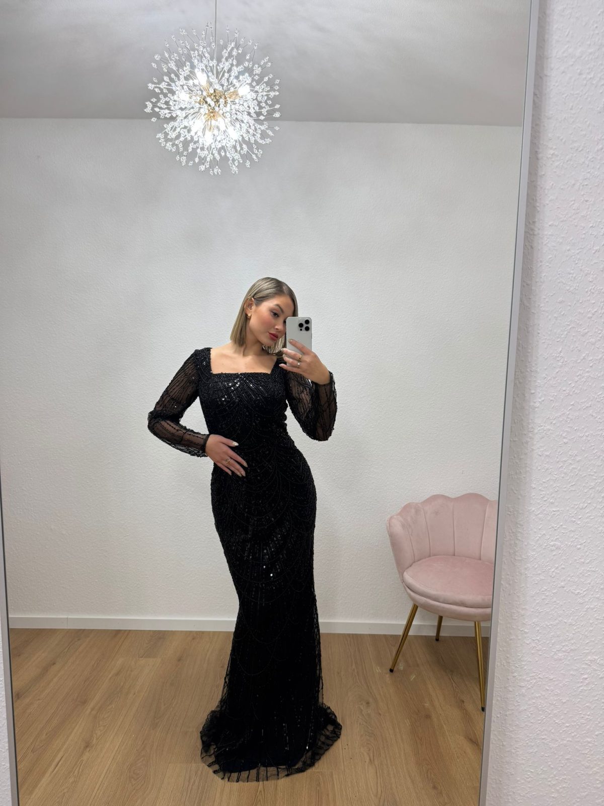 Satin Kleid in schwarz