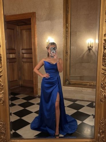 Satin Kleid in blau