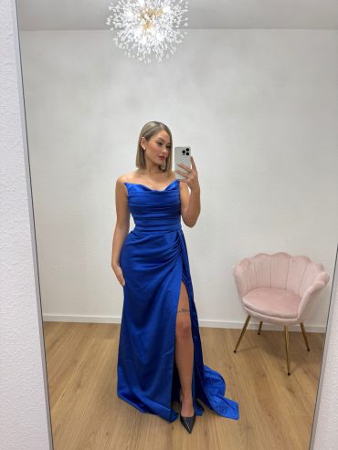 Satin Kleid in blau